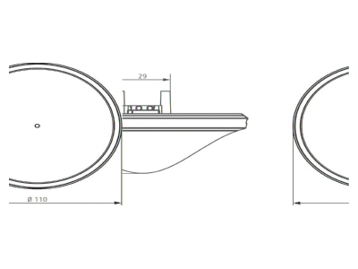 Dimensional drawing Theben thePrema P360KNXUPGR EIB  KNX movement sensor 
