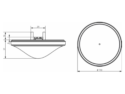 Dimensional drawing Theben thePrema S360KNXUPGR EIB  KNX movement sensor 