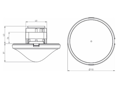 Dimensional drawing Theben thePremaS360 2070601 Presence detector 4m thePremaS3602070601