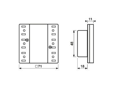Mazeichnung 1 Jung LS 5071 RF TSM KNX Funk Wandsender Modul RF 1 fach