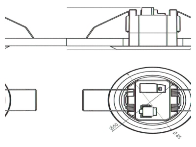 Dimensional drawing Theben theRonda  2089560 Movement sensor for home automation 360  theRonda 2089560