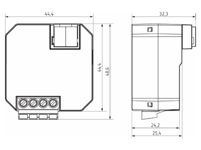 Mazeichnung Theben DU 1 KNX KNX UP Dimmaktor 1 Kanal