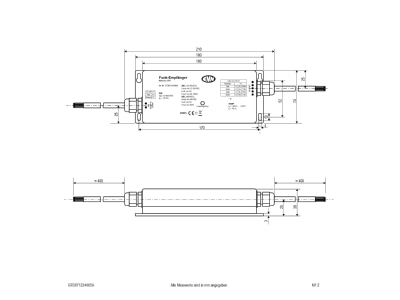 Mazeichnung EVN EFD6712244X5A LED Funk Steuerung 868MHZ 12 36V IP67