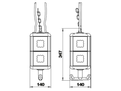 Mazeichnung 1 OBO VH 8 LG8P2 Versorgungseinheit IP20 m Griff Abdeckp