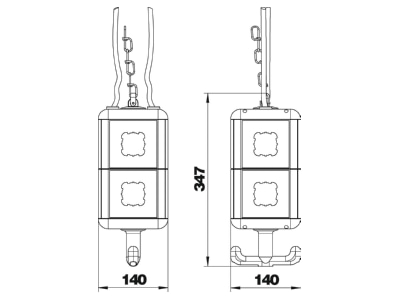 Mazeichnung 2 OBO VH 8 LG8P2 Versorgungseinheit IP20 m Griff Abdeckp