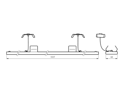 Dimensional drawing Philips Licht LL515Z BC UNIV WH Blind cap for luminaires