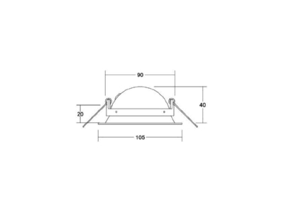 Dimensional drawing Brumberg 12431173 Downlight spot floodlight 1x5W