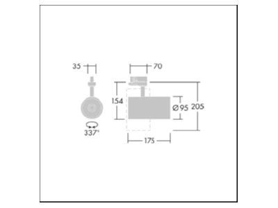 Dimensional drawing Thorn GRAFFITI  96108757 Downlight spot floodlight GRAFFITI 96108757