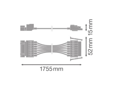 Mazeichnung Ledvance TRUSYSUNIV15007PWIRE Durchgangsleitung 7 pol  1 5m fuer Blindfelder