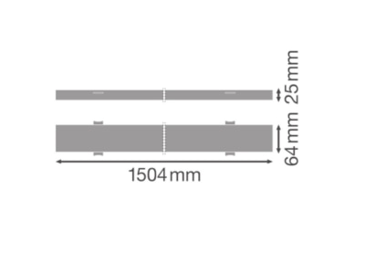 Dimensional drawing Ledvance TRUSYSUNIVBLINDCOVER Blind cover 1 5m aluminum