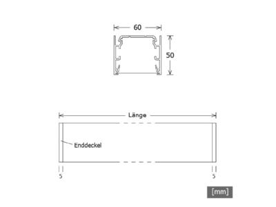 Dimensional drawing LTS MLP060108403OPDDA ws LED pendant light 840  DALI  white 