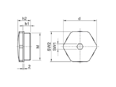 Dimensional drawing Stahl 8290 3 M20 Plug for cable screw gland