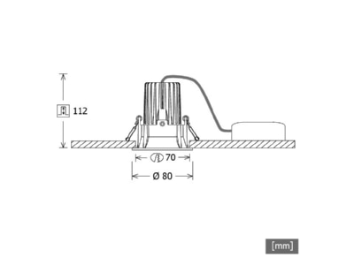 Mazeichnung LTS VTRS 13 0530 35DALws LED Einbaustrahler 3000K 830 WideFlood