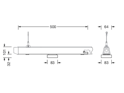 Dimensional drawing Siteco 56TL1FAMA Accessory for light rope