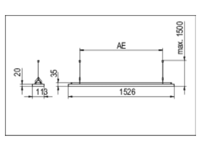 Dimensional drawing Ridi Leuchten LENSES PDI 0627810 Pendant luminaire LED exchangeable LENSES PDI0627810