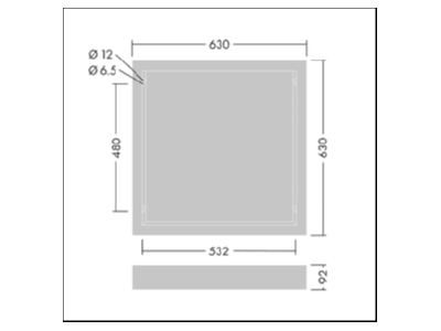 Dimensional drawing Zumtobel BETA3 IQ B  96635033 Mounting kit for luminaires BETA3 IQ B 96635033