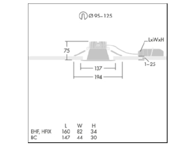 Mazeichnung Zumtobel CETUS3 S LCS EHF RWH LED Downlight