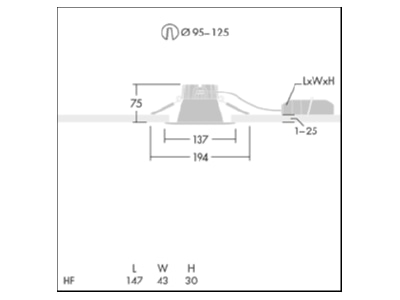 Mazeichnung Zumtobel CETUS3S1500 840HFRWH LED Downlight 840