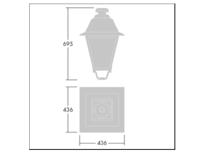 Dimensional drawing Zumtobel EP445 24L  96631749 Luminaire for streets and places EP445 24L 96631749