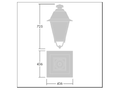 Dimensional drawing Zumtobel EP445 24L  96631755 Luminaire for streets and places EP445 24L 96631755
