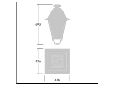 Dimensional drawing Zumtobel EP445 36L  96631765 Luminaire for streets and places EP445 36L 96631765