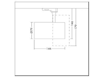 Dimensional drawing Zumtobel LUCA L 38 3200 940WH Downlight spot floodlight
