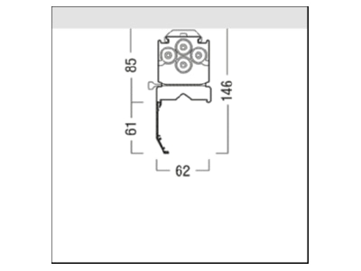 Dimensional drawing Zumtobel TEC C REFL  22171714 Accessory for luminaires TEC C REFL 22171714