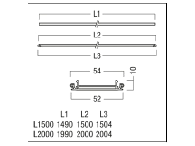 Dimensional drawing Zumtobel TECTON T  22171550 Cover for luminaires TECTON T 22171550