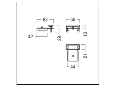 Dimensional drawing Zumtobel TECTON TZ IP64 Accessory for luminaires