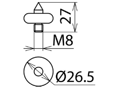 Dimensional drawing 1 DEHN EL M8 SZ PHE PHV Accessories for safety equipment
