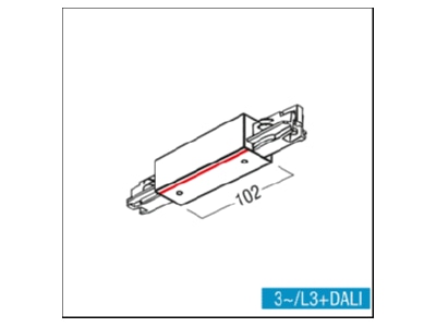 Mazeichnung Zumtobel S2 801160 Mitteleinspeisung 3ph ws mit Schutzleiter