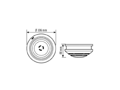Dimensional drawing ESYLUX PROTECTOR K 9 V Optic fire detector PROTECTOR K ws