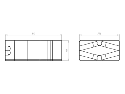 Dimensional drawing Kaiser 9966 22 Equipment carrier for insulated walls