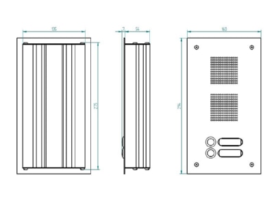 Dimensional drawing Grothe TS 788 1 2 Push button panel door communication
