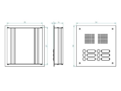 Dimensional drawing Grothe TS 788 2 3 Push button panel door communication