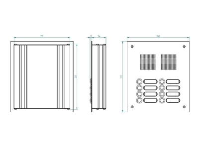 Dimensional drawing Grothe TS 788 2 4 Push button panel door communication