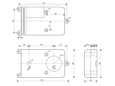 Mazeichnung Busch Jaeger 83110 101 Einbau Audiomodul