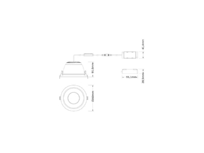 Dimensional drawing Ledvance DLCTD150P18WMSU19 Downlight spot floodlight
