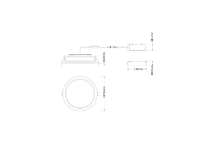 Dimensional drawing Ledvance DLCTD200P30WMSOP Downlight spot floodlight
