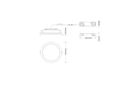 Dimensional drawing Ledvance DLCTDAD200P30WMSOP Downlight spot floodlight
