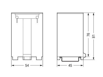 Ma�zeichnung WAGO 709 591 Tragschienen Schublade fuer TS 35