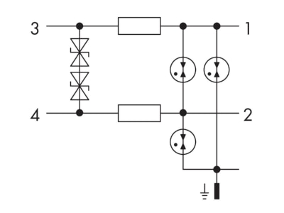 Circuit diagram WAGO 792 804 Surge protection for power supply
