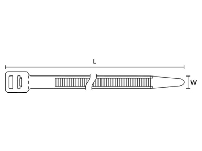 Dimensional drawing Hellermann Tyton T250XL PA66 NA Q1 Cable tie 12 4x1030mm Colourless