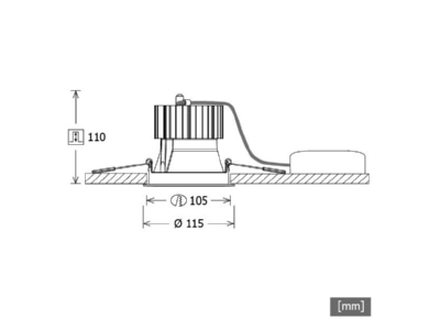 Mazeichnung LTS FLIR 200 2040 50 ws LED Einbaustrahler 4000K 840 50Gr