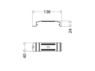 Dimensional drawing Schuch HK865 P Mounting kit for luminaires