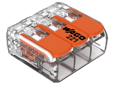Produktbild 1 WAGO 221 613 Compact Verbindungsklemme 3 Leiter bis 6qmm