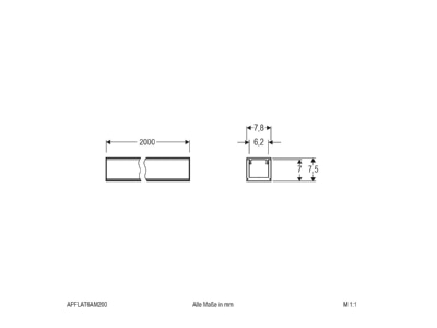 Dimensional drawing EVN APFLAT6AM200 Mechanical accessory for luminaires