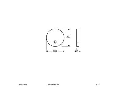 Dimensional drawing EVN APRDEAPR Mechanical accessory for luminaires