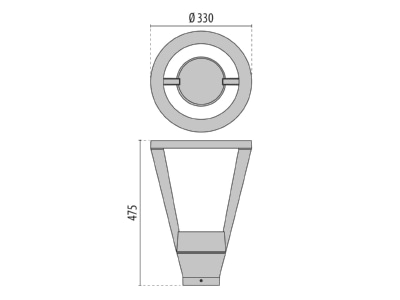 Dimensional drawing Performance in Light 3104683 Luminaire for streets and places