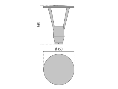 Dimensional drawing Performance in Light 3104726 Luminaire for streets and places